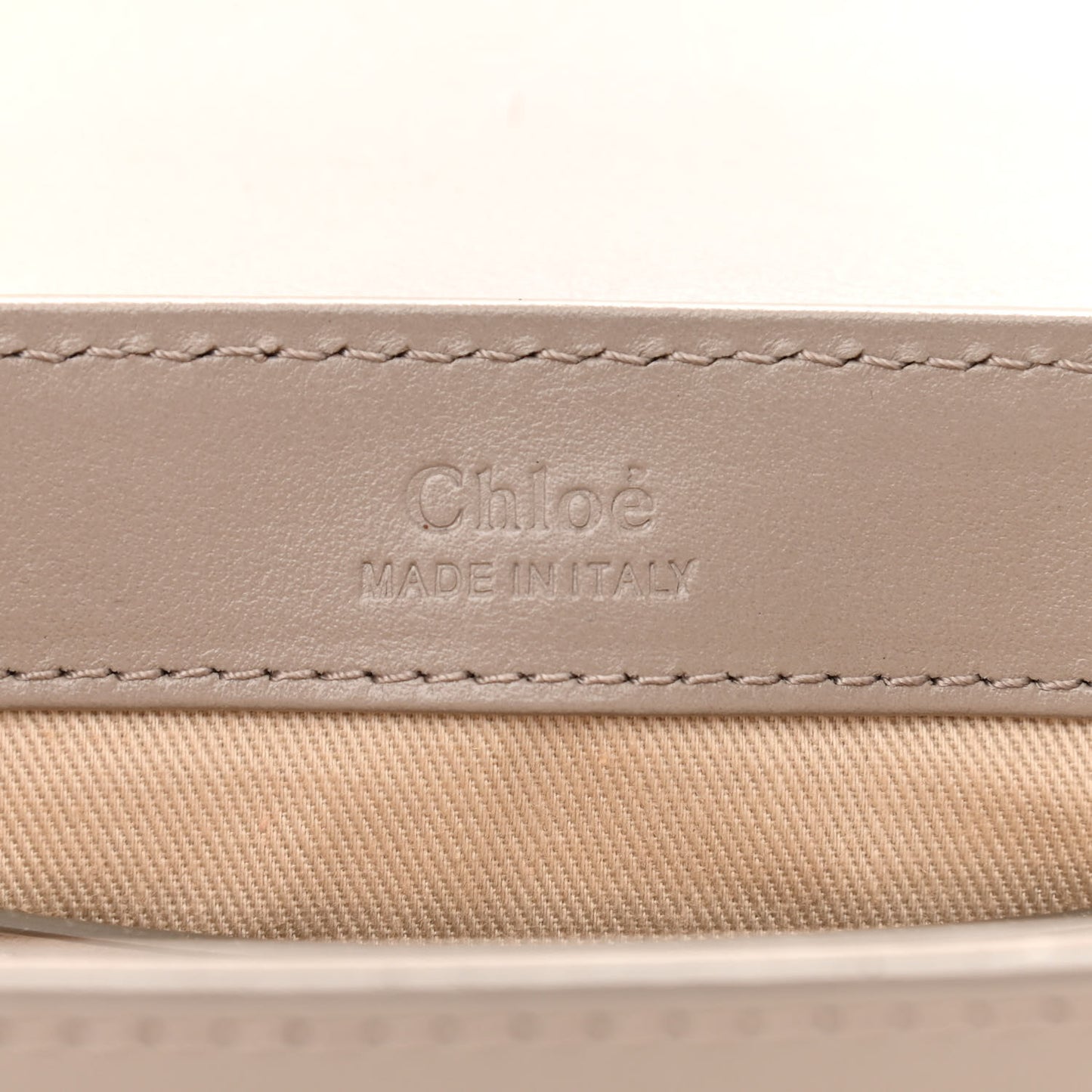 Shiny Calfskin Suede Mini C Double Carry Motty Grey