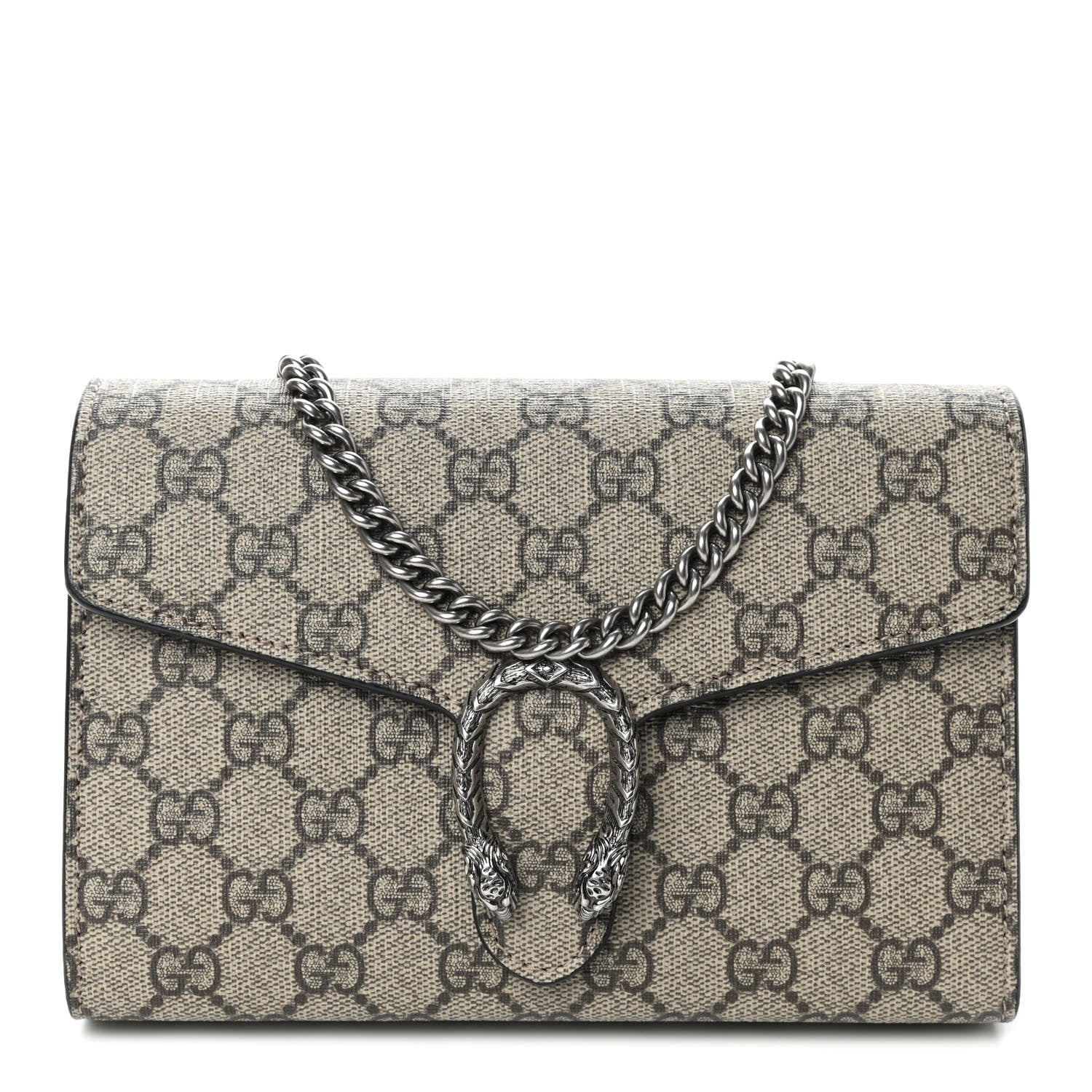 Gucci GG Supreme Monogram Mini Dionysus Chain Wallet Beige Black 1 of 9