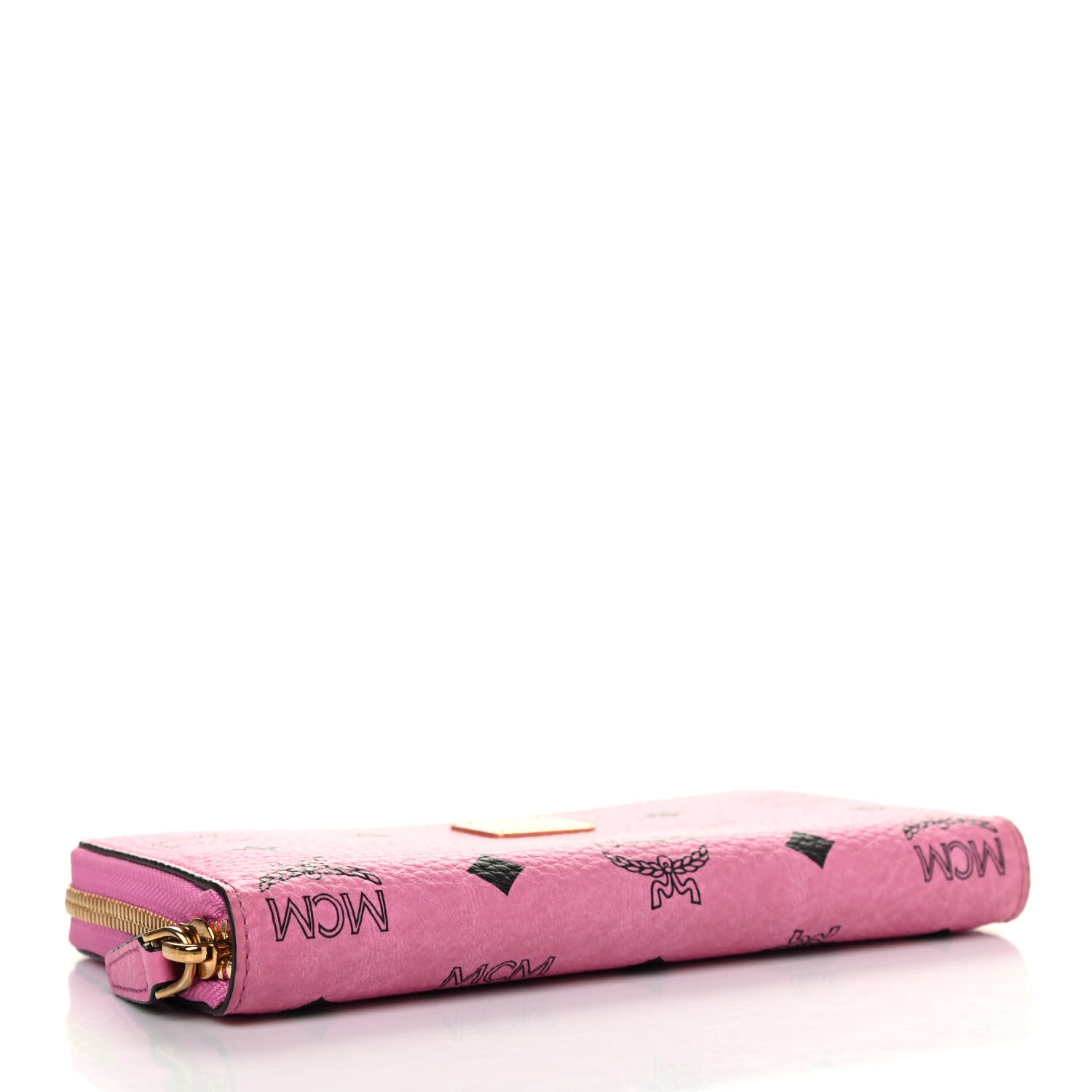 MCM Visetos Zip Around Wallet Pink 3 of 4
