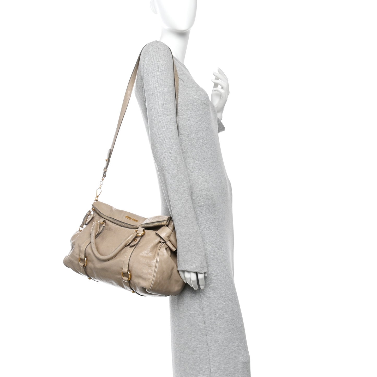 Vitello Lux Medium Bow Bag Grey