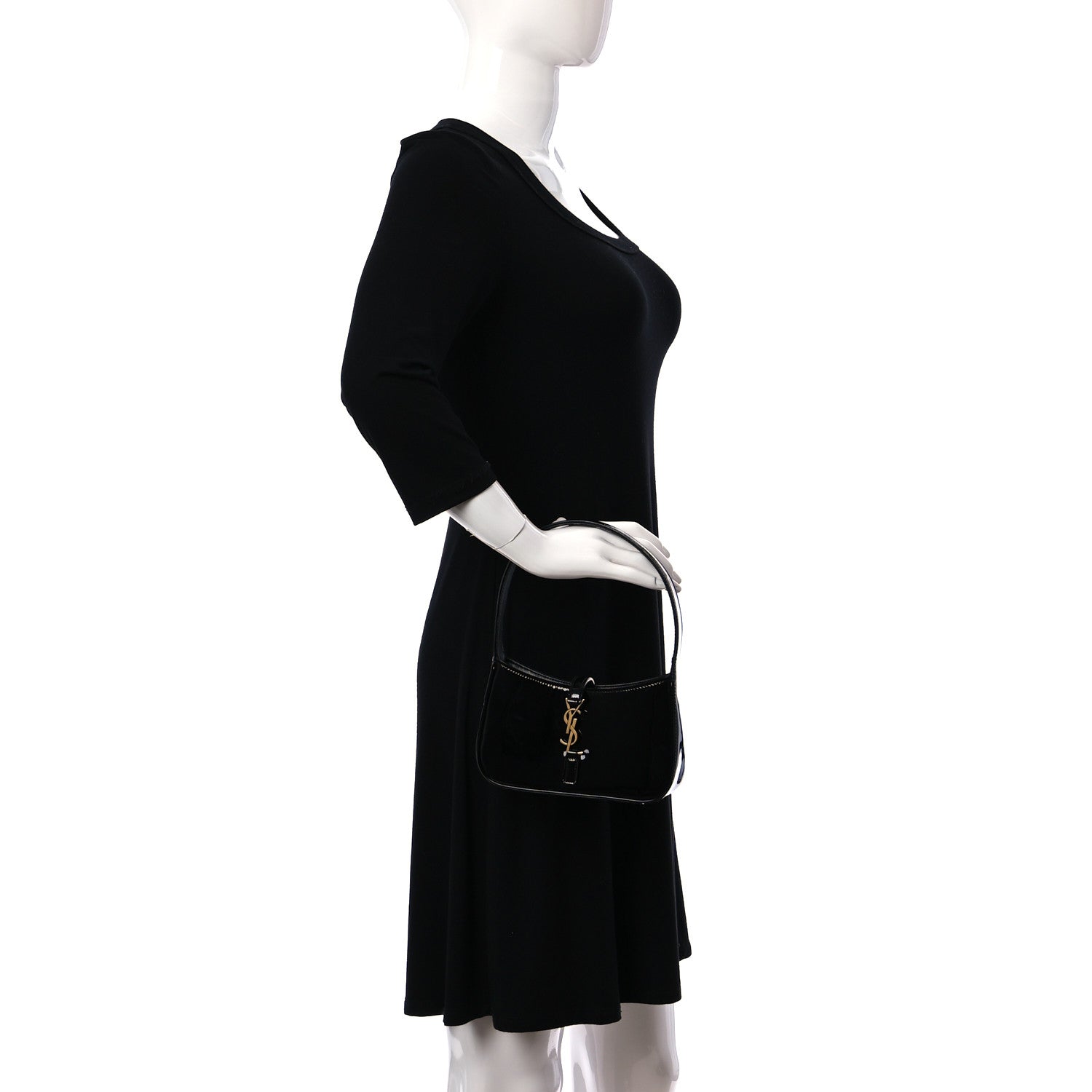 Saint Laurent Patent Calfskin Le 5 A 7 Mini Hobo Black 2 of 9