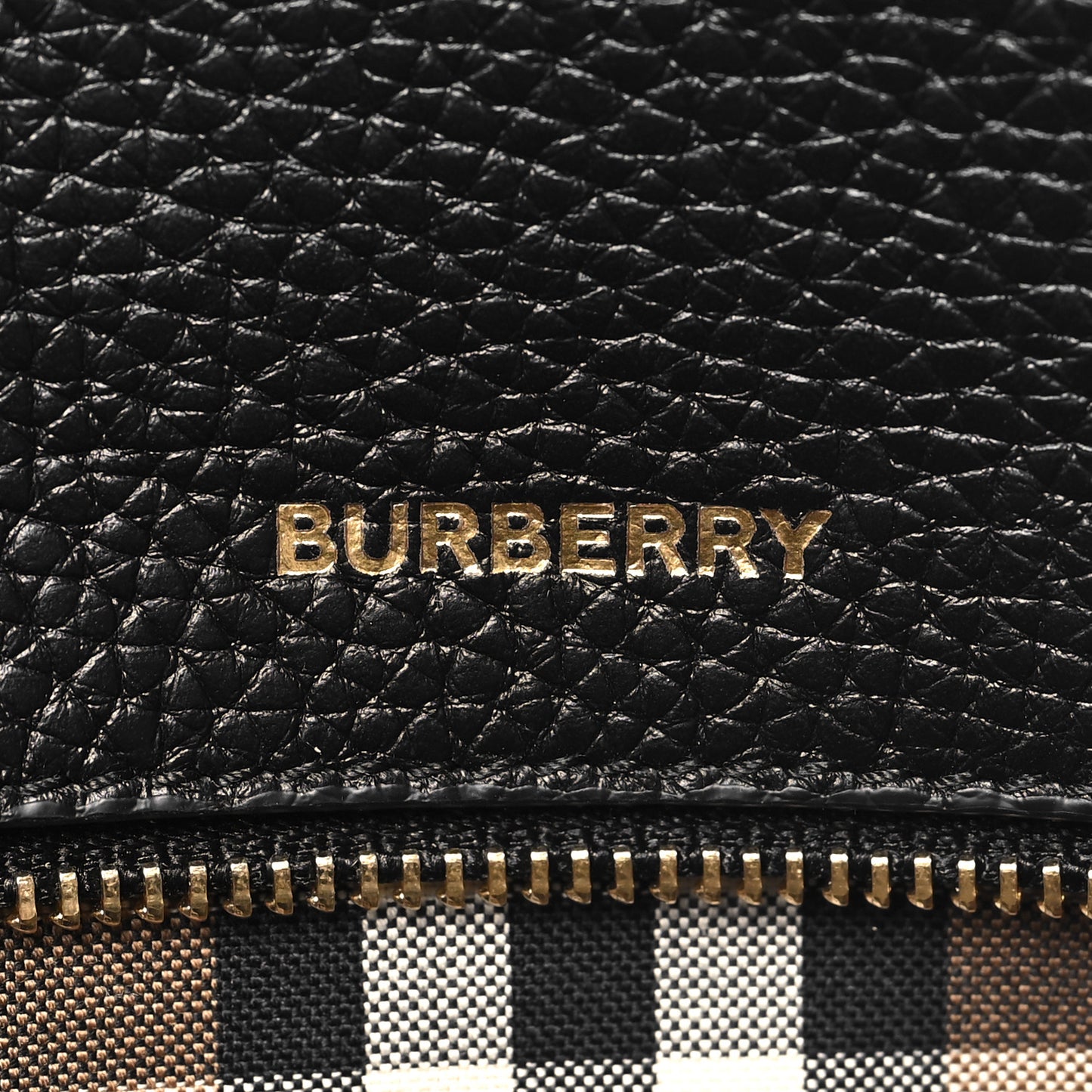 Grainy Calfskin Medium London Tote Bag Black