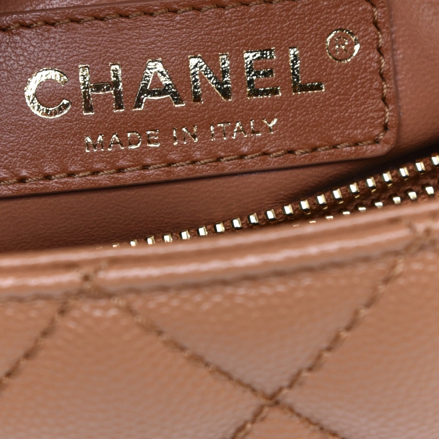 Caviar Quilted Small Coco Handle Flap Brown