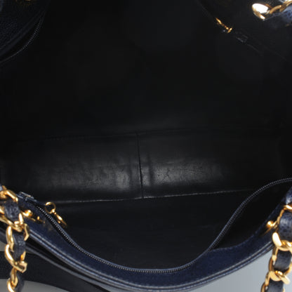 Chanel Caviar CC Shoulder Bag Navy Blue 5 of 9