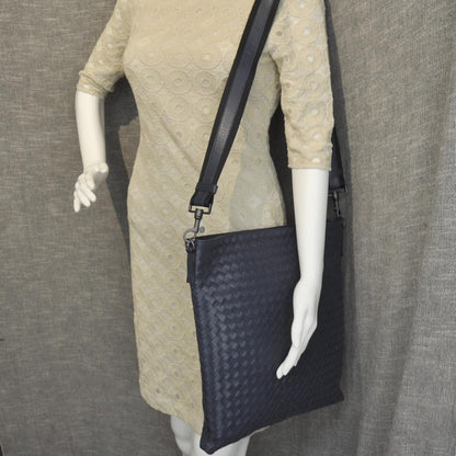 Bottega Veneta Nappa Intrecciato Messenger Bag Navy Blue 2 of 9