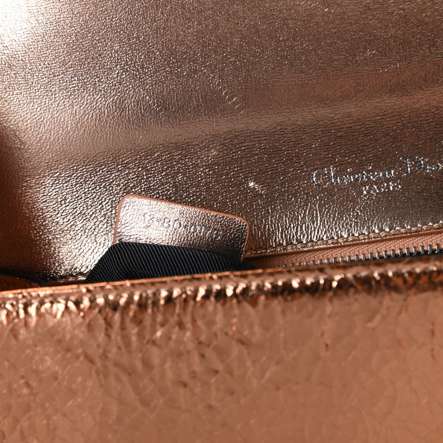Christian Dior Metallic Ceramic Effect Deerskin Medium Diorama Flap Bag Gold 10 of 12