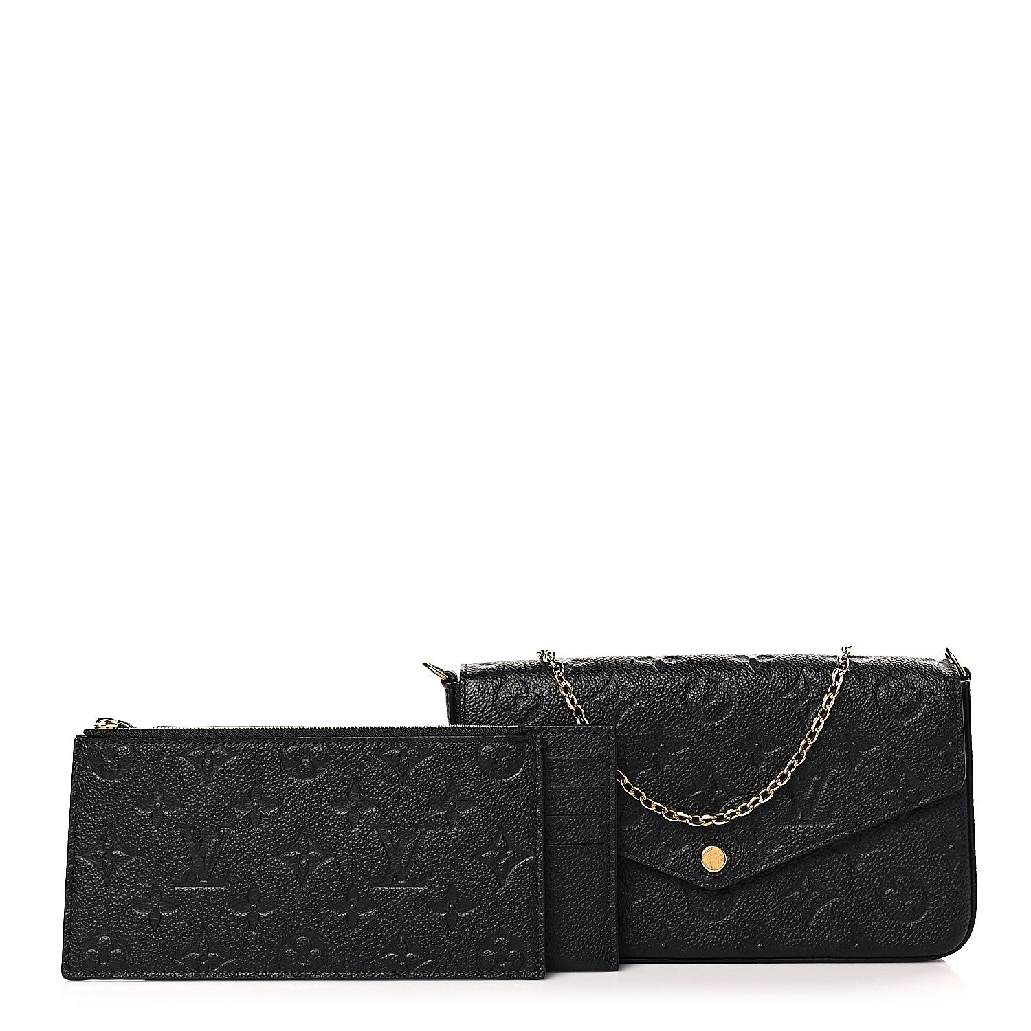 Louis Vuitton Empreinte Pochette Felicie Chain Wallet Black 1 of 9