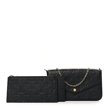 Louis Vuitton Empreinte Pochette Felicie Chain Wallet Black 1 of 9