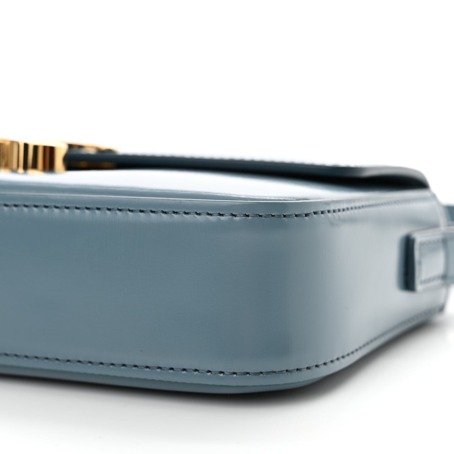 Shiny Calfskin Triomphe Shoulder Bag Denim