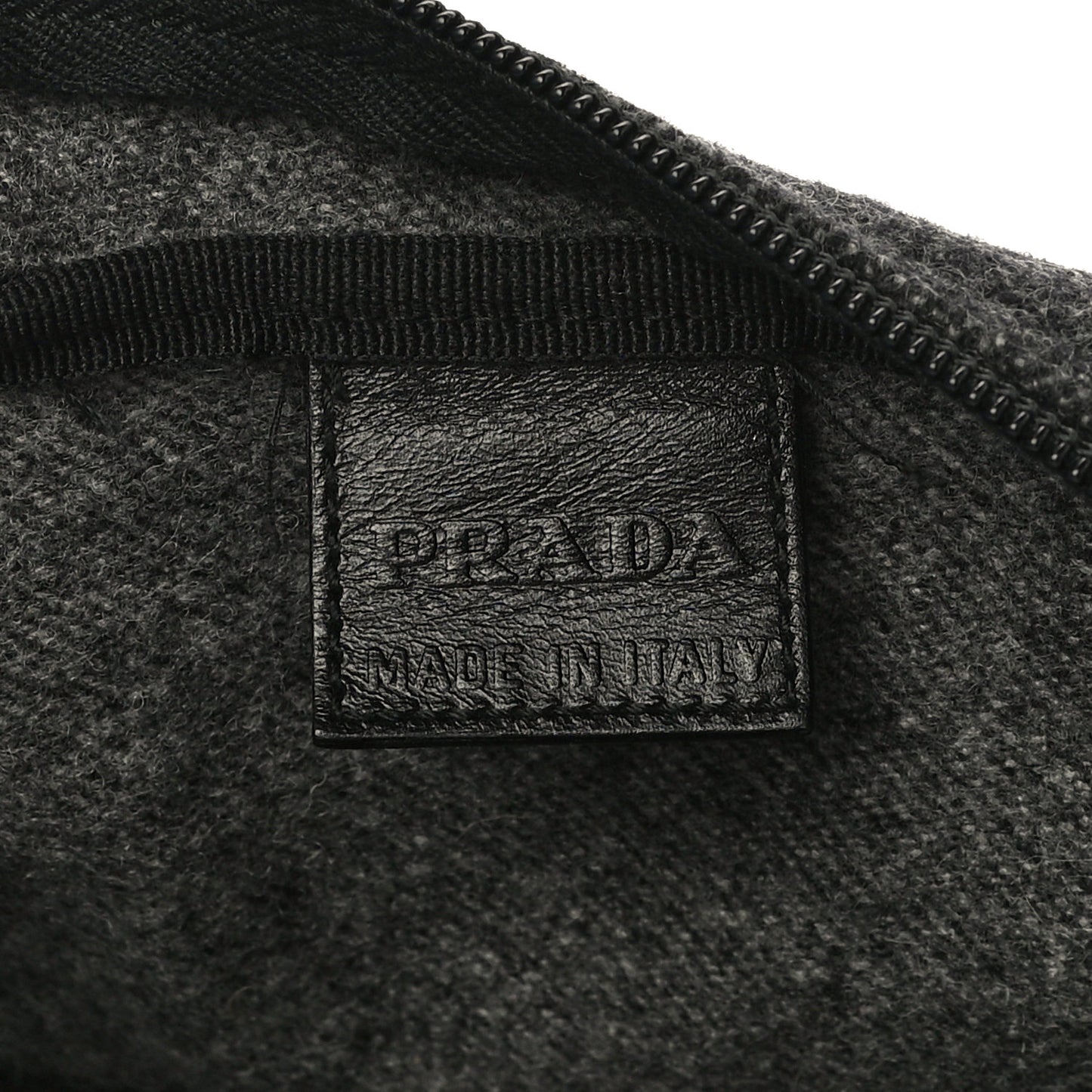 Wool Calfskin Pouch Grey
