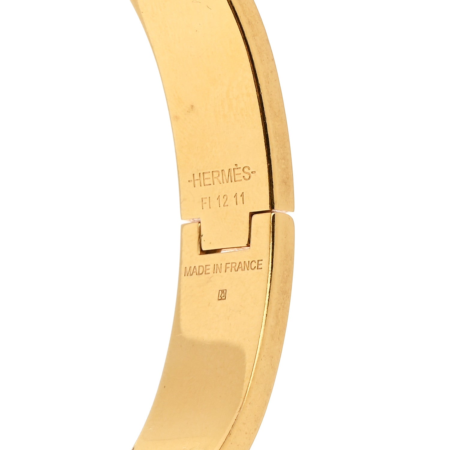 Hermes Enamel Printed Quadrige Au Fil Narrow Clic Clac H Bracelet PM Jaune Or Black 4 of 4