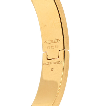 Hermes Enamel Printed Quadrige Au Fil Narrow Clic Clac H Bracelet PM Jaune Or Black 4 of 4