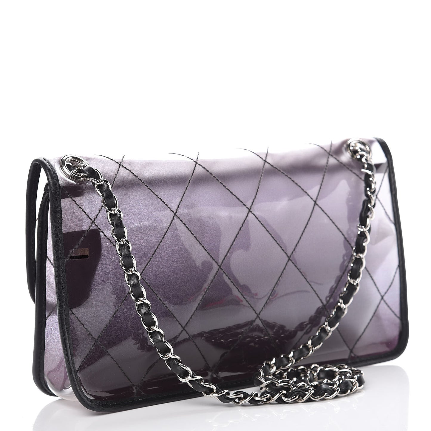 Vinyl Quilted Degrade Jumbo Single Flap Black