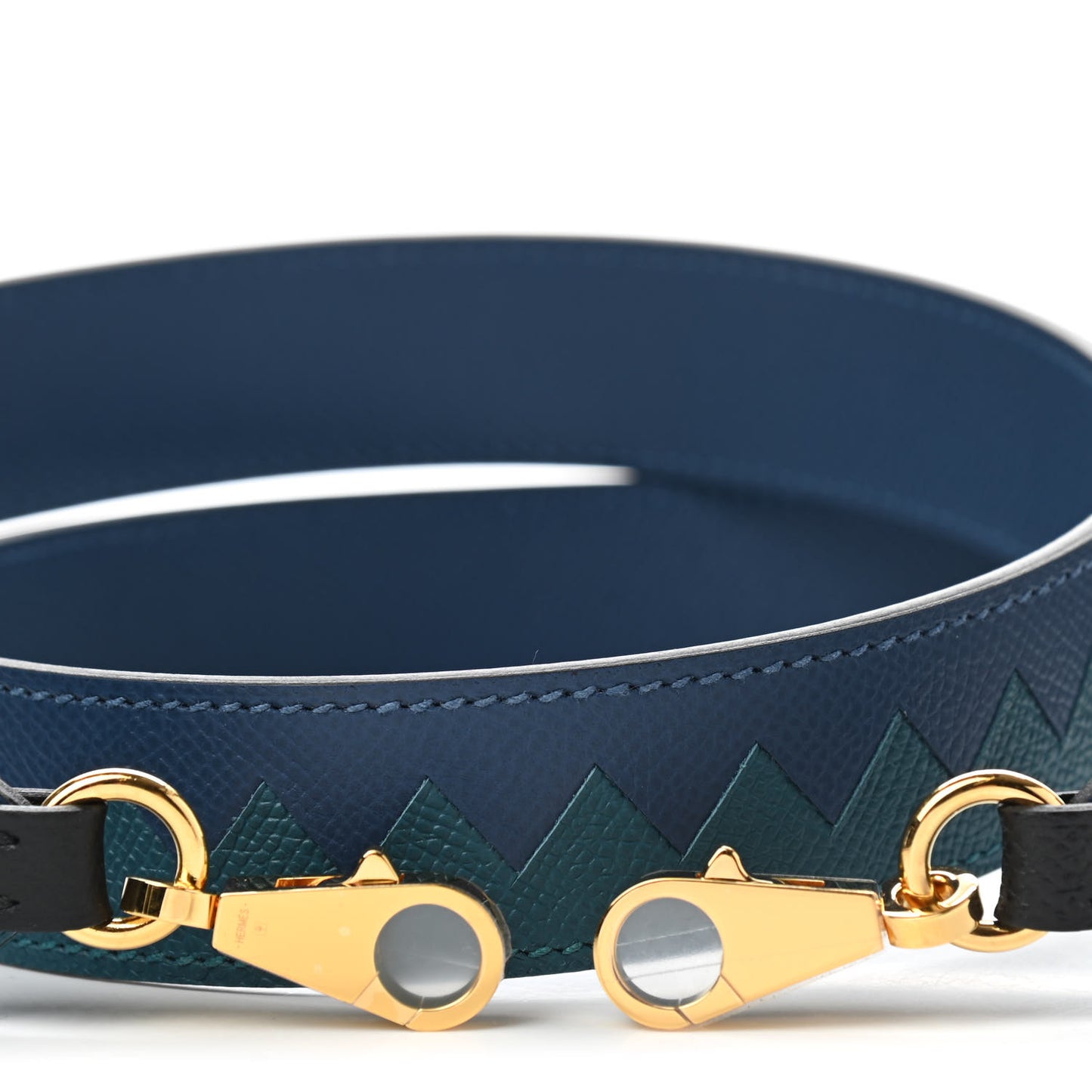 Epsom 30mm Tressage Au Galop Shoulder Strap Deep Blue Vert Bosphore