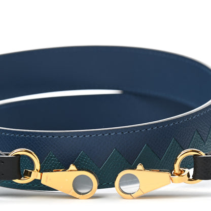 Hermes Epsom 30mm Tressage Au Galop Shoulder Strap Deep Blue Vert Bosphore 4 of 5