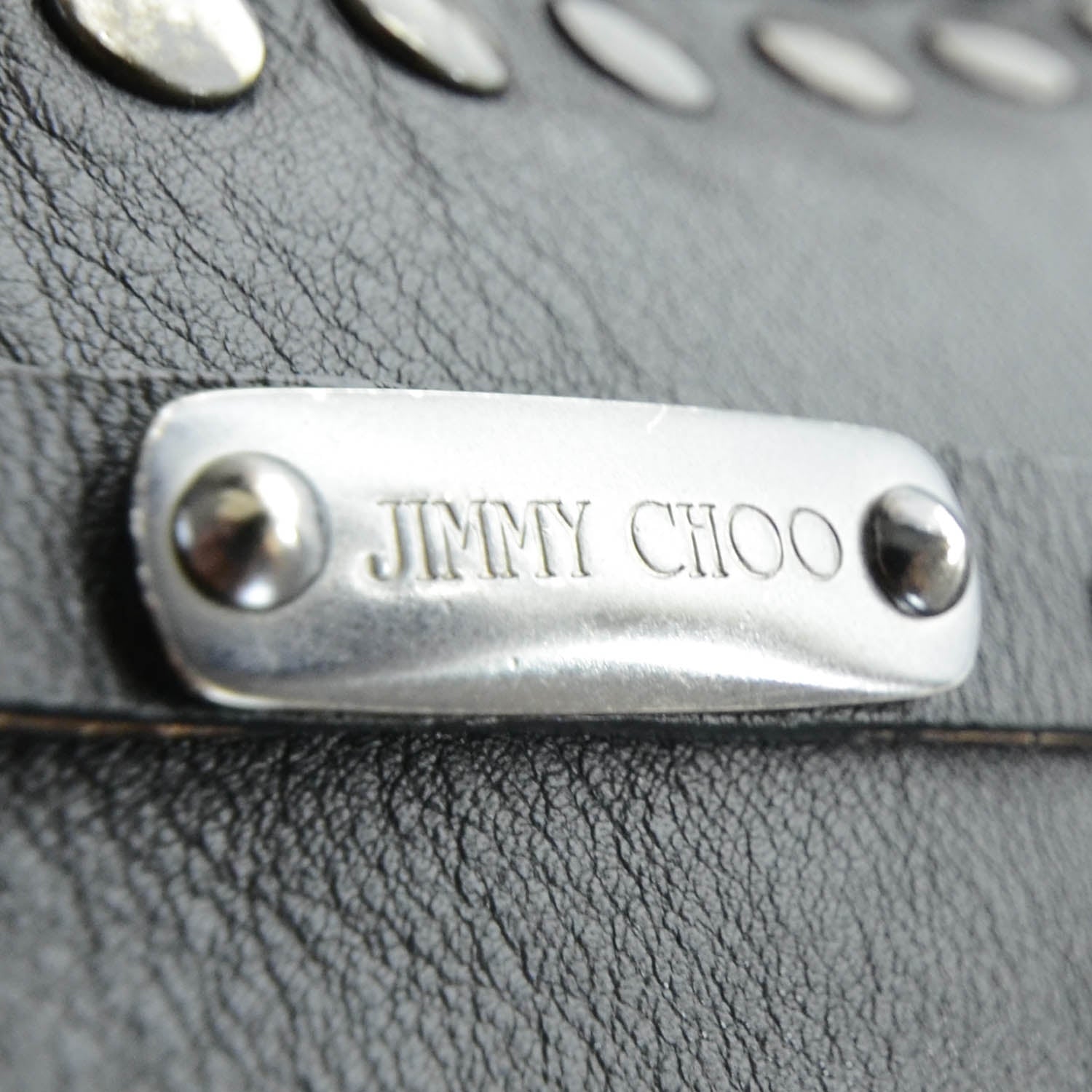 Jimmy Choo Leather Studded Medium Saba Hobo Black 6 of 11