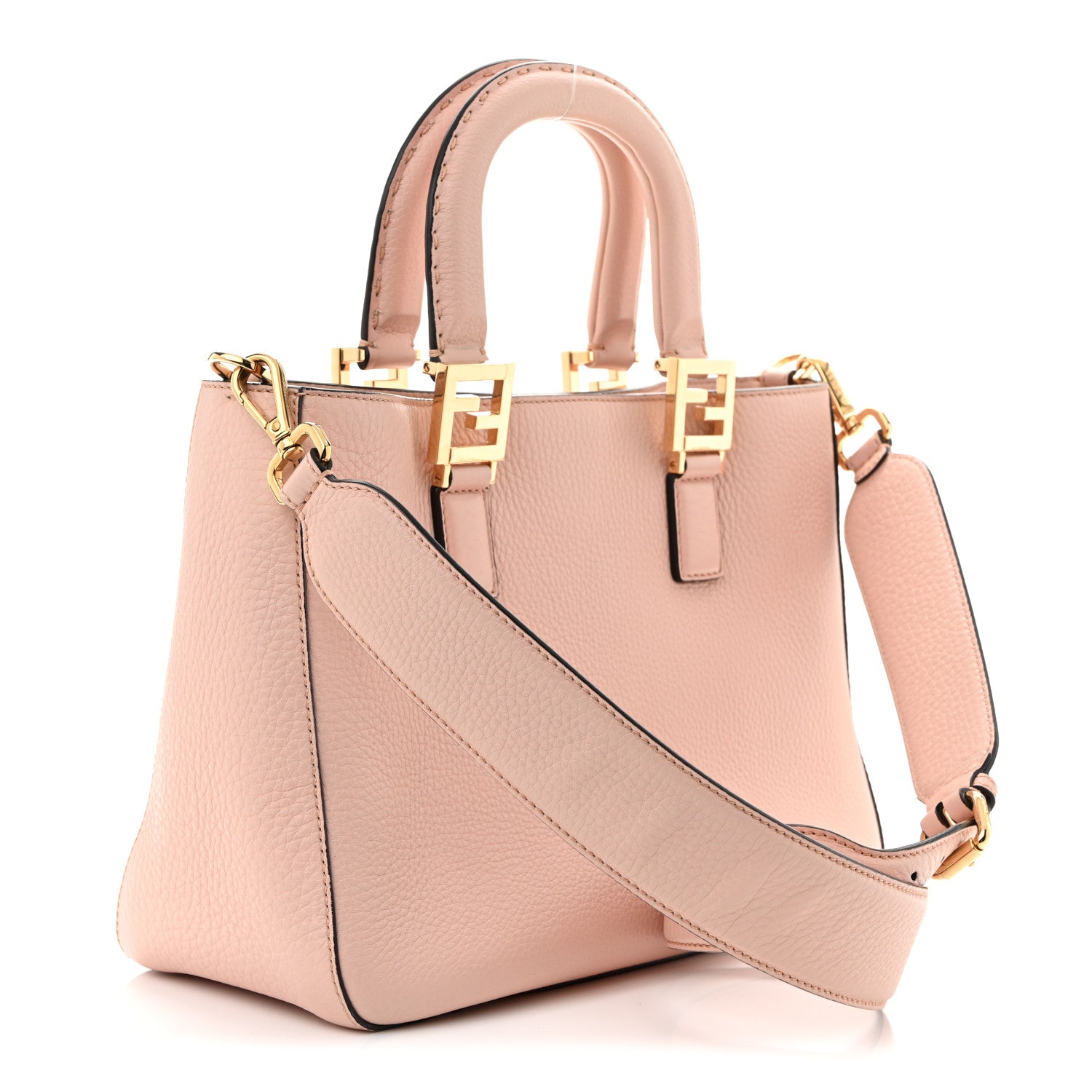 Fendi Cuoio Romano Selleria Small FF Tote Cipria 3 of 13