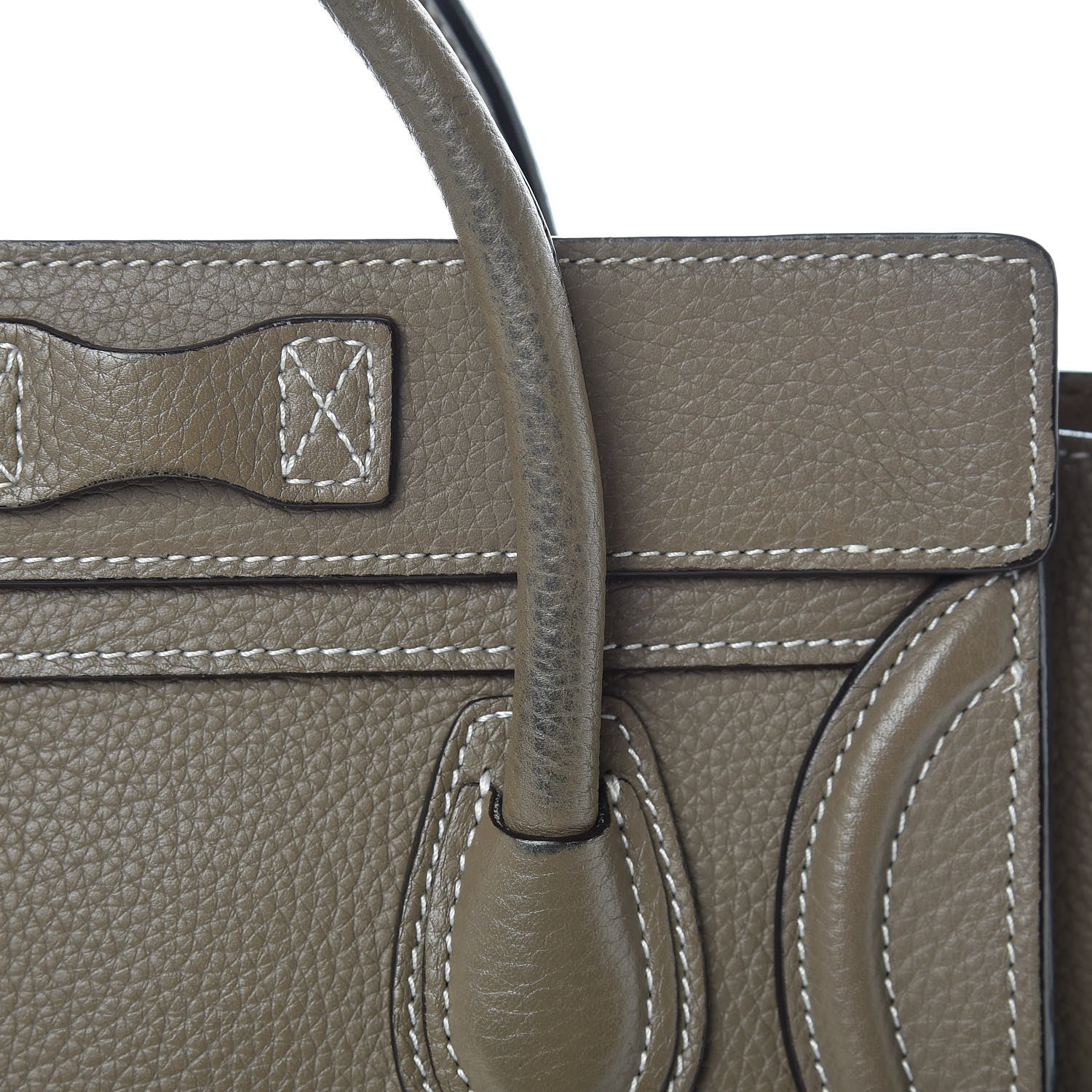 Celine Drummed Calfskin Nano Luggage Souris 11 of 11