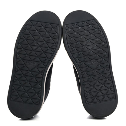 Prada Re-Nylon Spazzolato Rubber Triangle Logo Macro Quilted Womens 45mm Platform Sneakers 37 Black 5 of 8