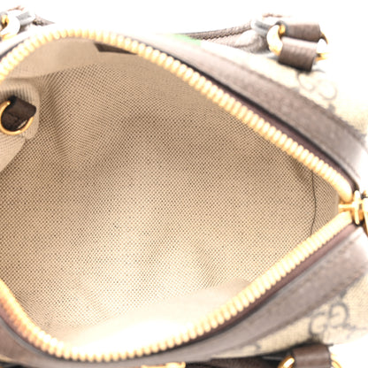 Gucci GG Supreme Monogram Textured Dollar Calfskin Web Super Mini Ophidia Top Handle Bowler Bag Beige Ebony New Acero 5 of 11