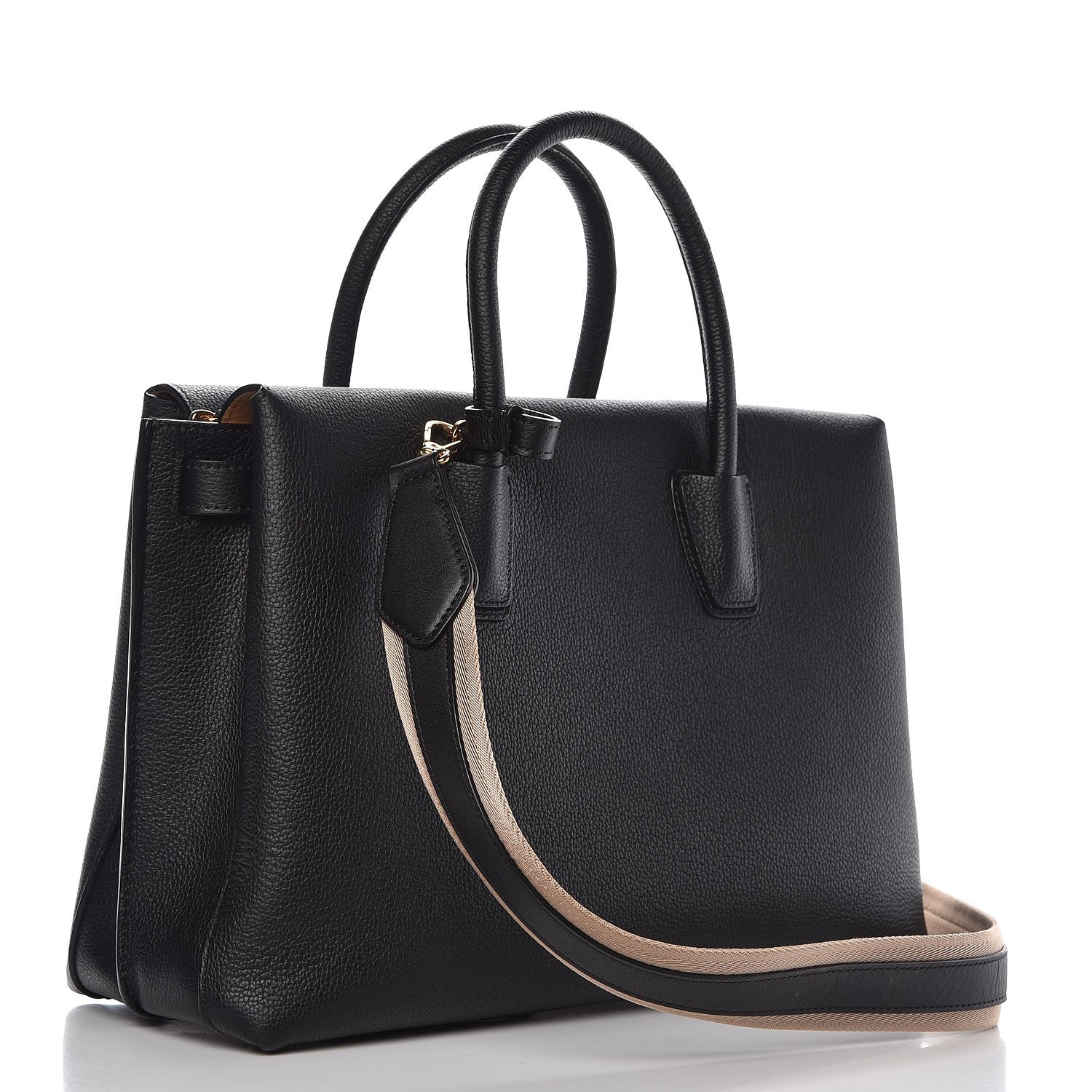 MCM Grained Calfskin Large Milla Tote Black 4 of 14