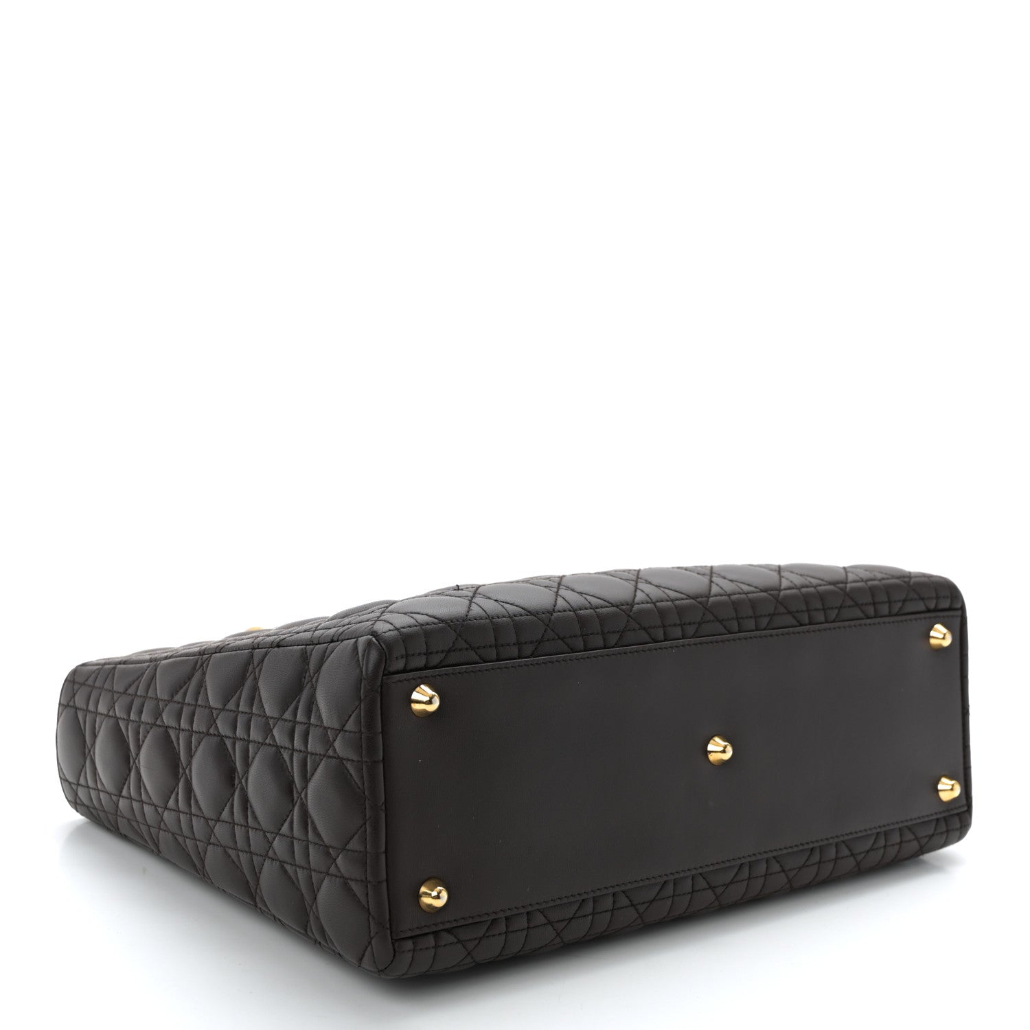 Christian Dior Lambskin Cannage Large Lady Dior Brown 4 of 10