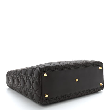 Christian Dior Lambskin Cannage Large Lady Dior Brown 4 of 10