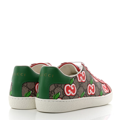 Gucci GG Supreme Monogram Apple Womens Ace Sneakers 36 Red 4 of 10