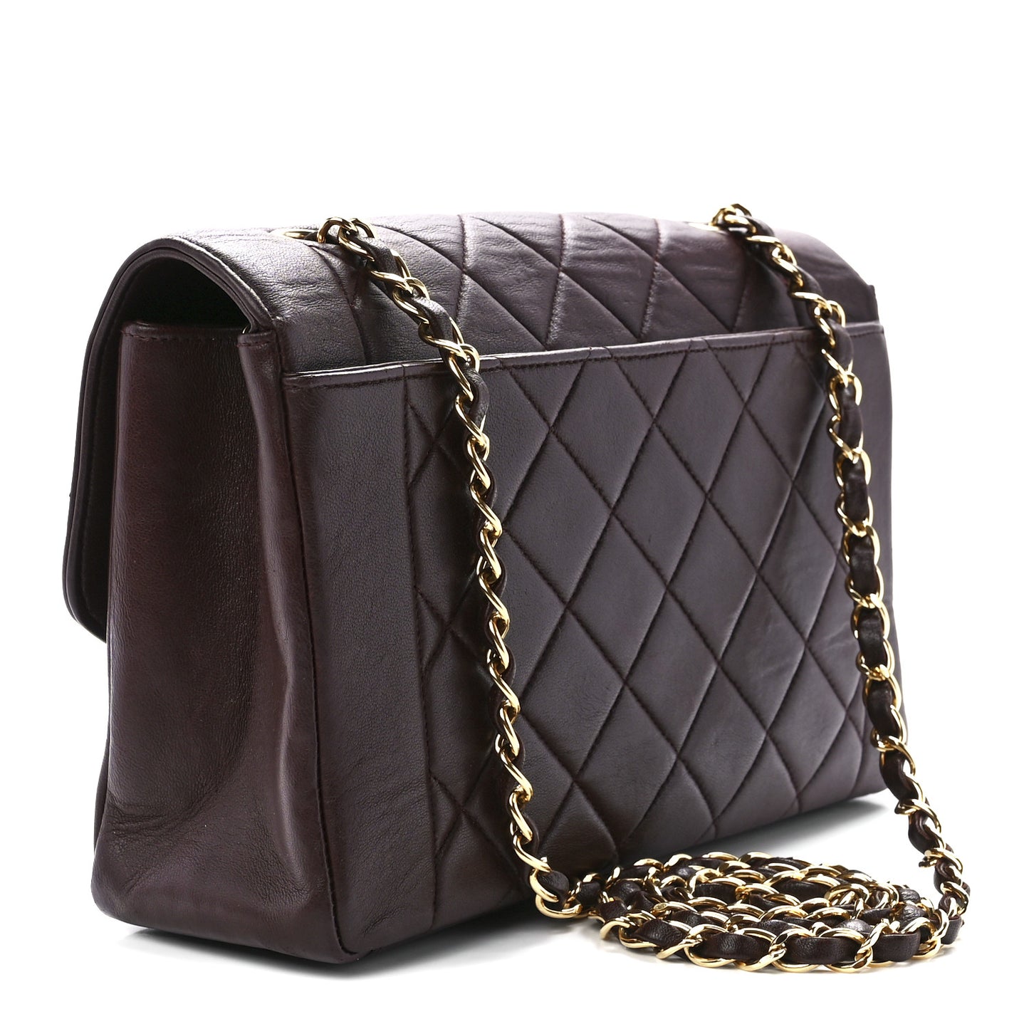 Lambskin Quilted Medium Single Flap Burgundy