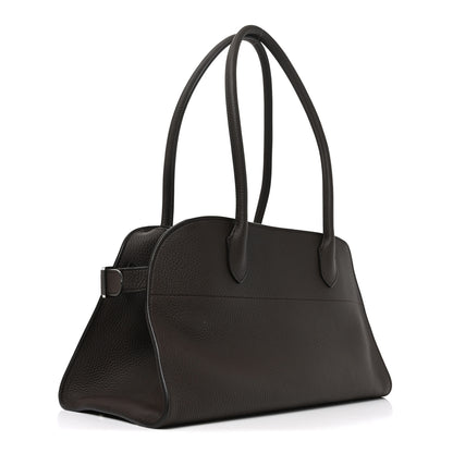 The Row Matte Grained Calfskin Margaux Shoulder 12 Deep Brown 3 of 9