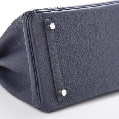 Hermes Togo Swift Officier Birkin 30 Bleu Nuit Vert Cypress 37 of 39
