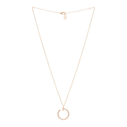 Cartier 18K Pink Gold Diamond Juste Un Clou Paved Pendant Necklace 2 of 4