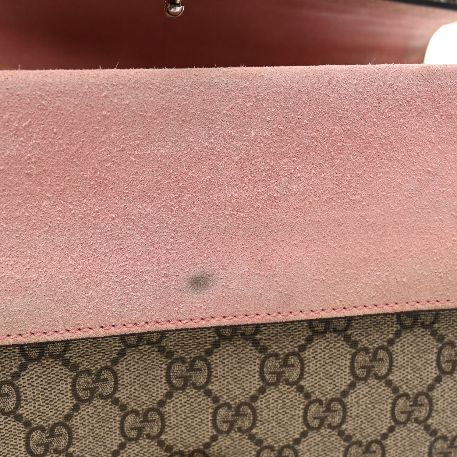 Gucci GG Supreme Monogram Suede Crystal Small Dionysus Shoulder Bag Beige Ebony Light Peonia 11 of 11