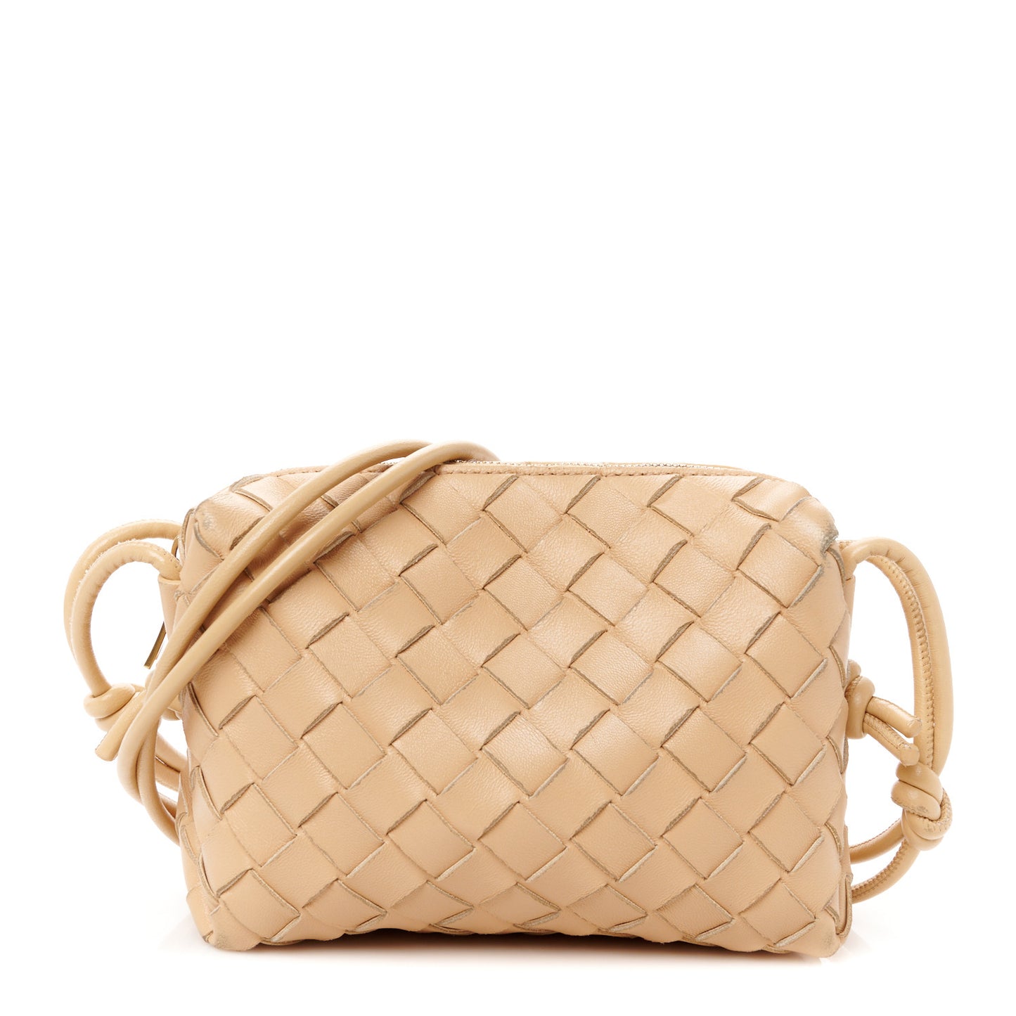 Nappa Intrecciato Mini Loop Camera Bag Almond