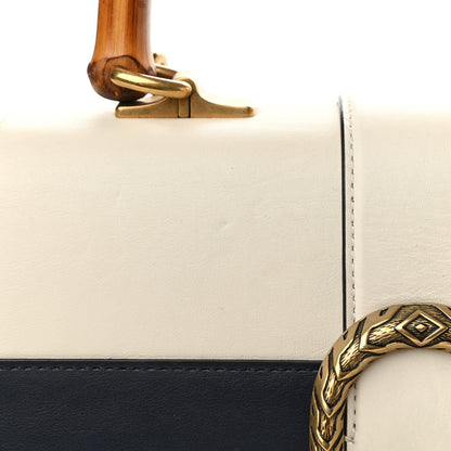 Gucci Calfskin Bamboo Web Medium Dionysus Top Handle Bag White Blue Hibiscus Red 10 of 11