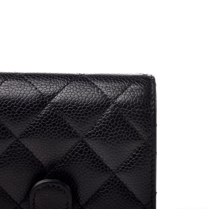 Chanel Caviar Quilted Compact French Flap Wallet Black 9 of 10