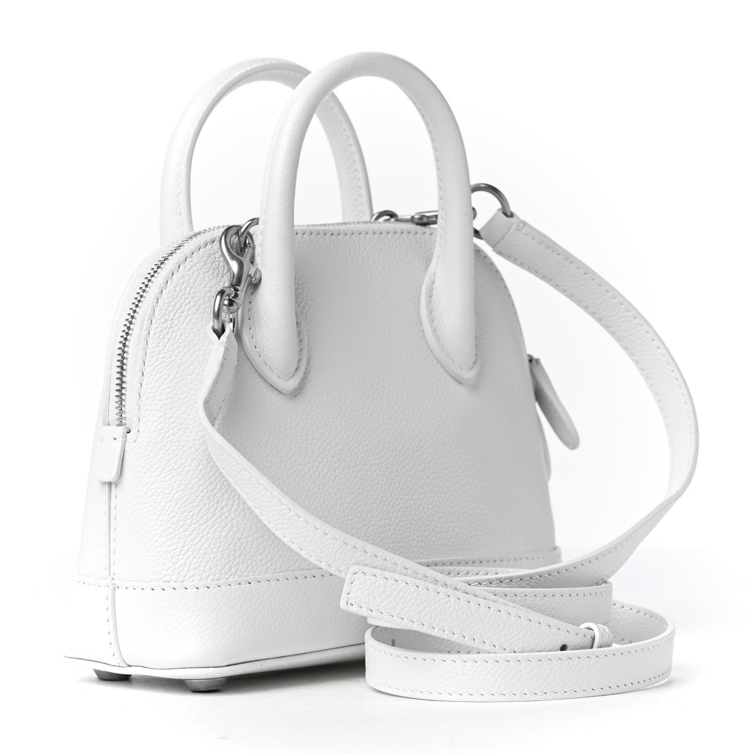Balenciaga Grained Calfskin XXS Ville Top Handle Bag White Black 2 of 4