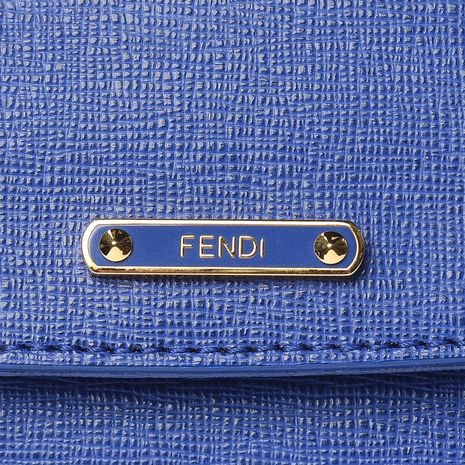 Fendi Vitello Elite Flap Crossbody Bag Blue Neon 10 of 10