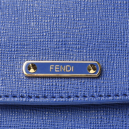 Fendi Vitello Elite Flap Crossbody Bag Blue Neon 10 of 10