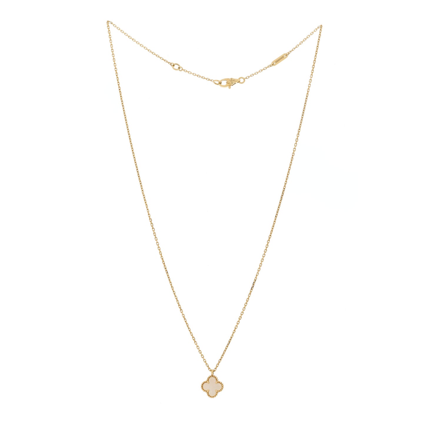 18K Yellow Gold Mother of Pearl Sweet Alhambra Pendant Necklace