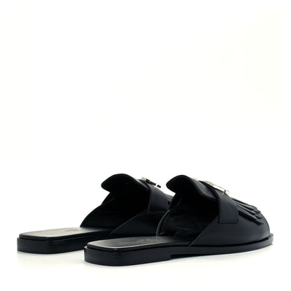 Hermes Goatskin Auteuil Sandals 37 Black 4 of 11