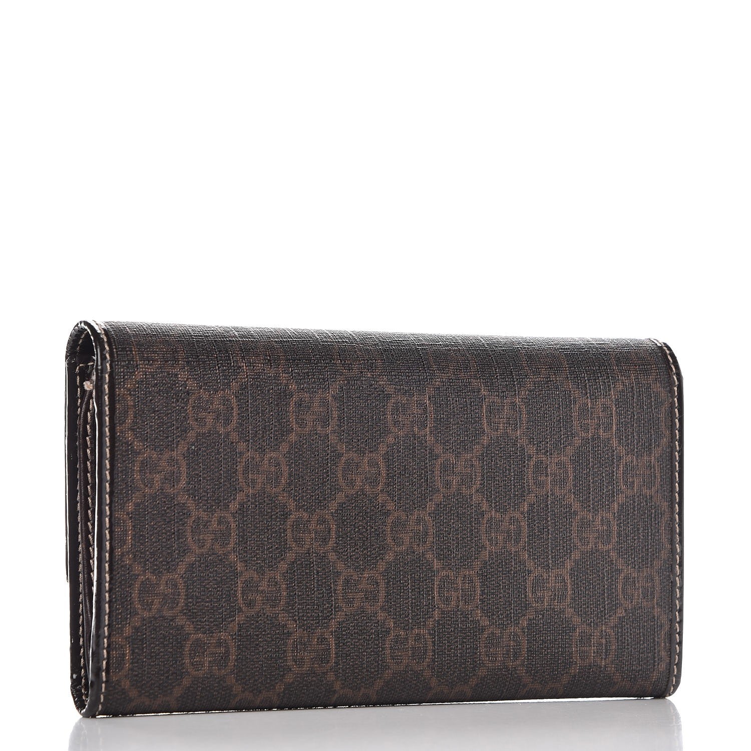 Gucci GG Supreme Monogram Joy Continental Snap Oranizer Wallet Dark Brown 3 of 9