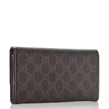 Gucci GG Supreme Monogram Joy Continental Snap Oranizer Wallet Dark Brown 3 of 9