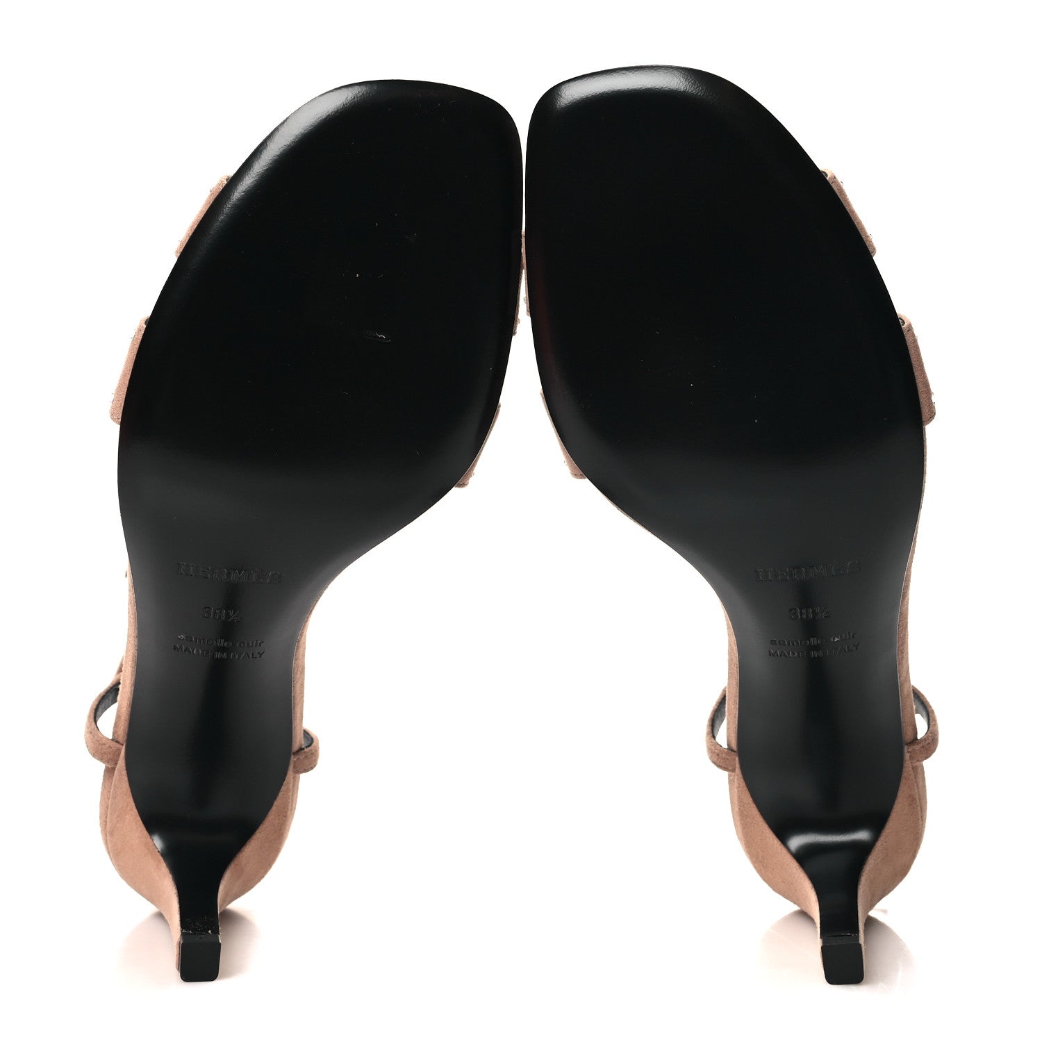 Hermes Suede Goatskin Crystal Heden 80 Sandals 38.5 Rose Perle 5 of 9