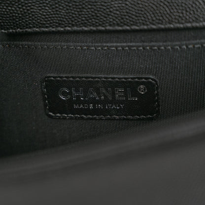 Chanel Caviar Chevron Quilted Small Boy Flap Black 6 of 10