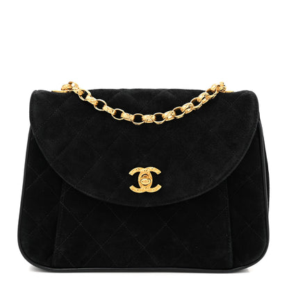Chanel Suede Quilted Small Single Flap Black 1 of 10