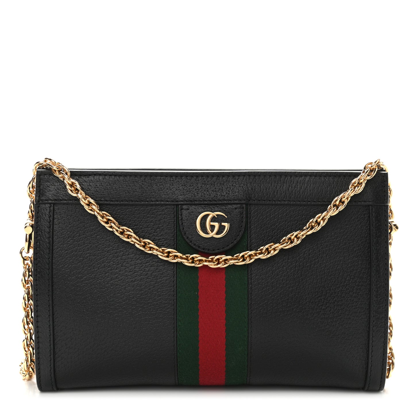 Calfskin GG Web Small Ophidia Chain Shoulder Bag Black