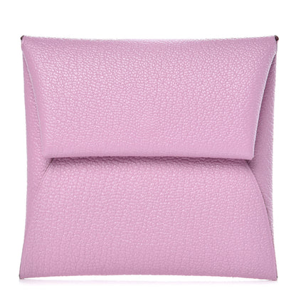 Hermes Chevre Mysore Bastia Coin Purse Mauve Sylvestre 1 of 8