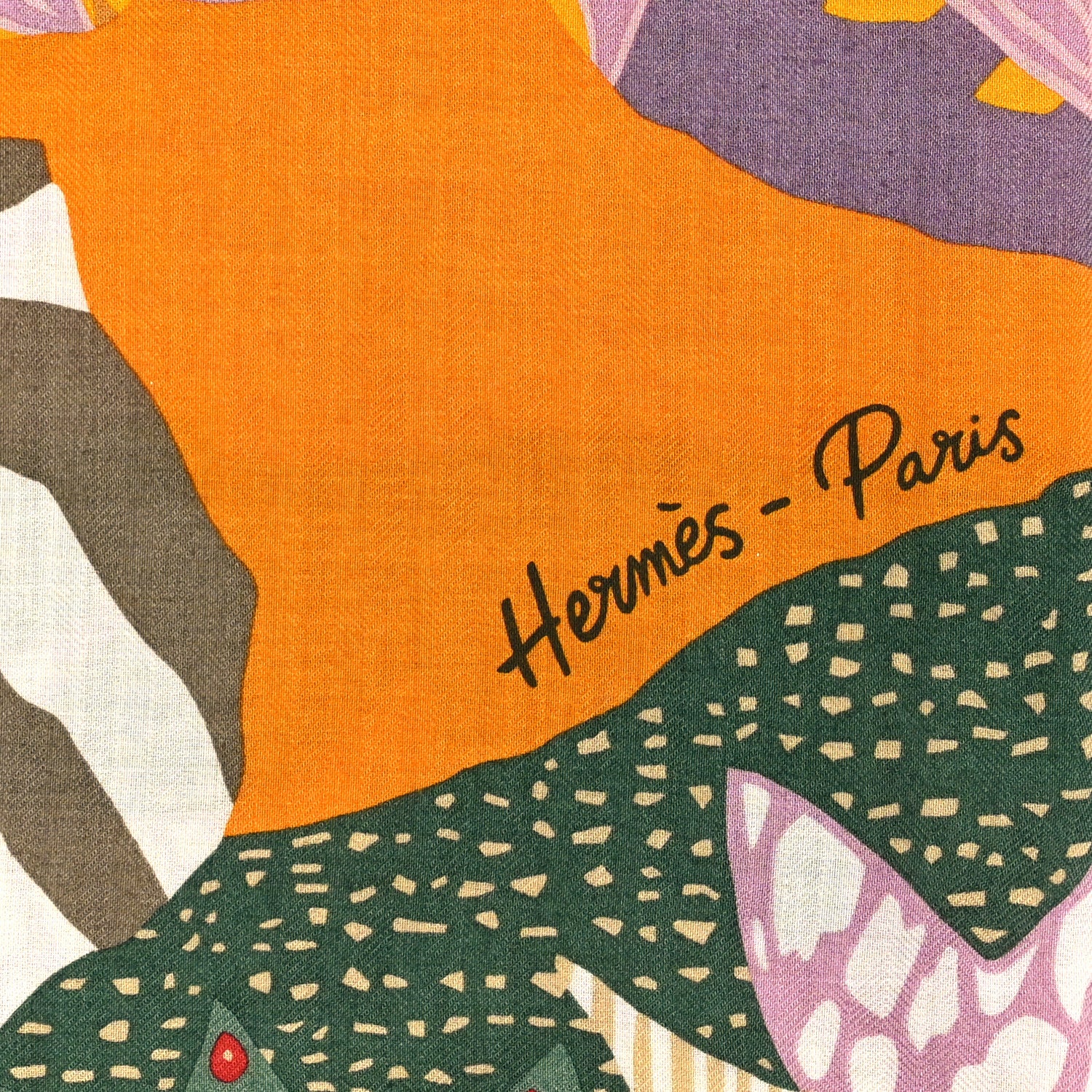Hermes Cashmere Silk En Liberte Shawl 140 White Parme Orce 3 of 3