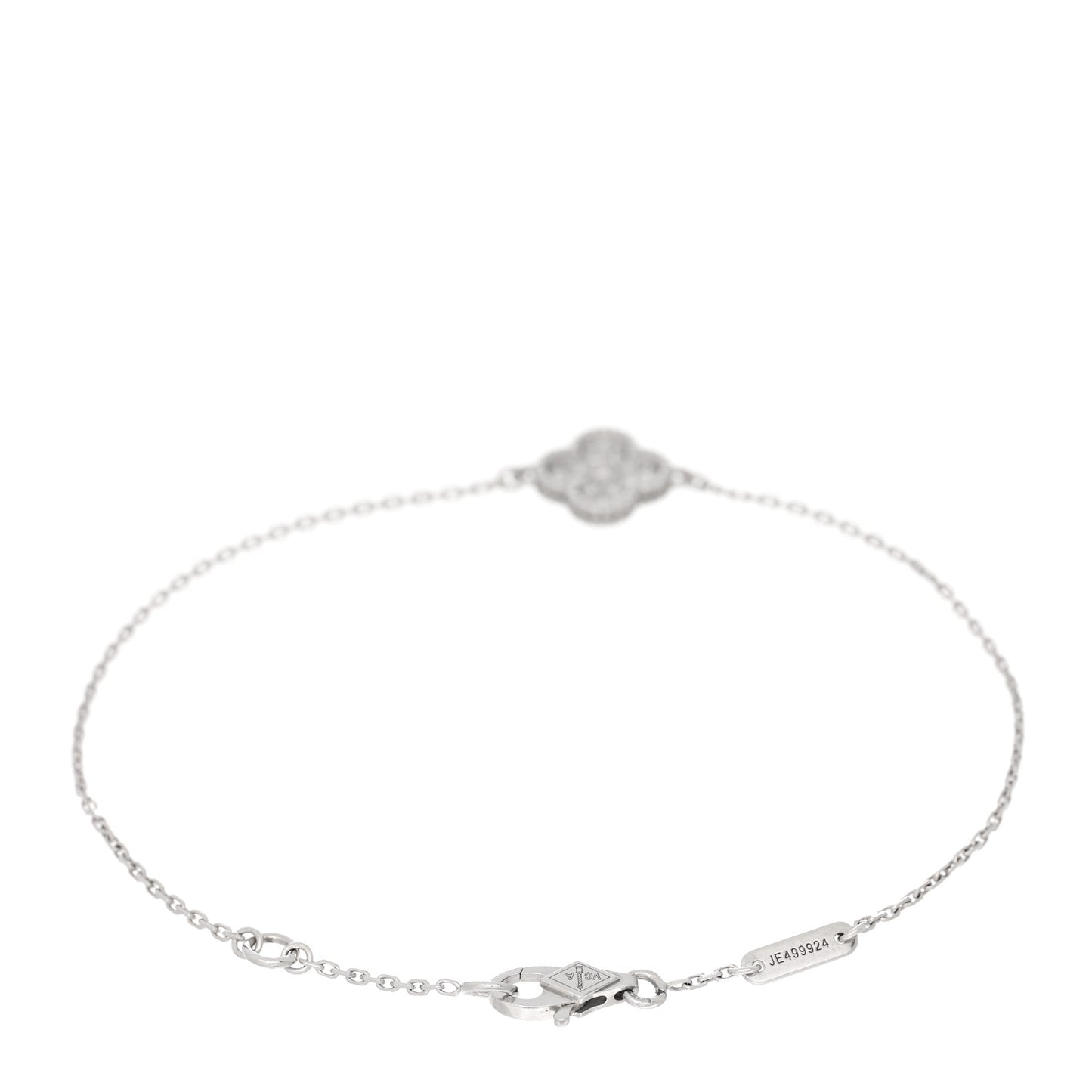 18K White Gold Diamond Sweet Alhambra Bracelet